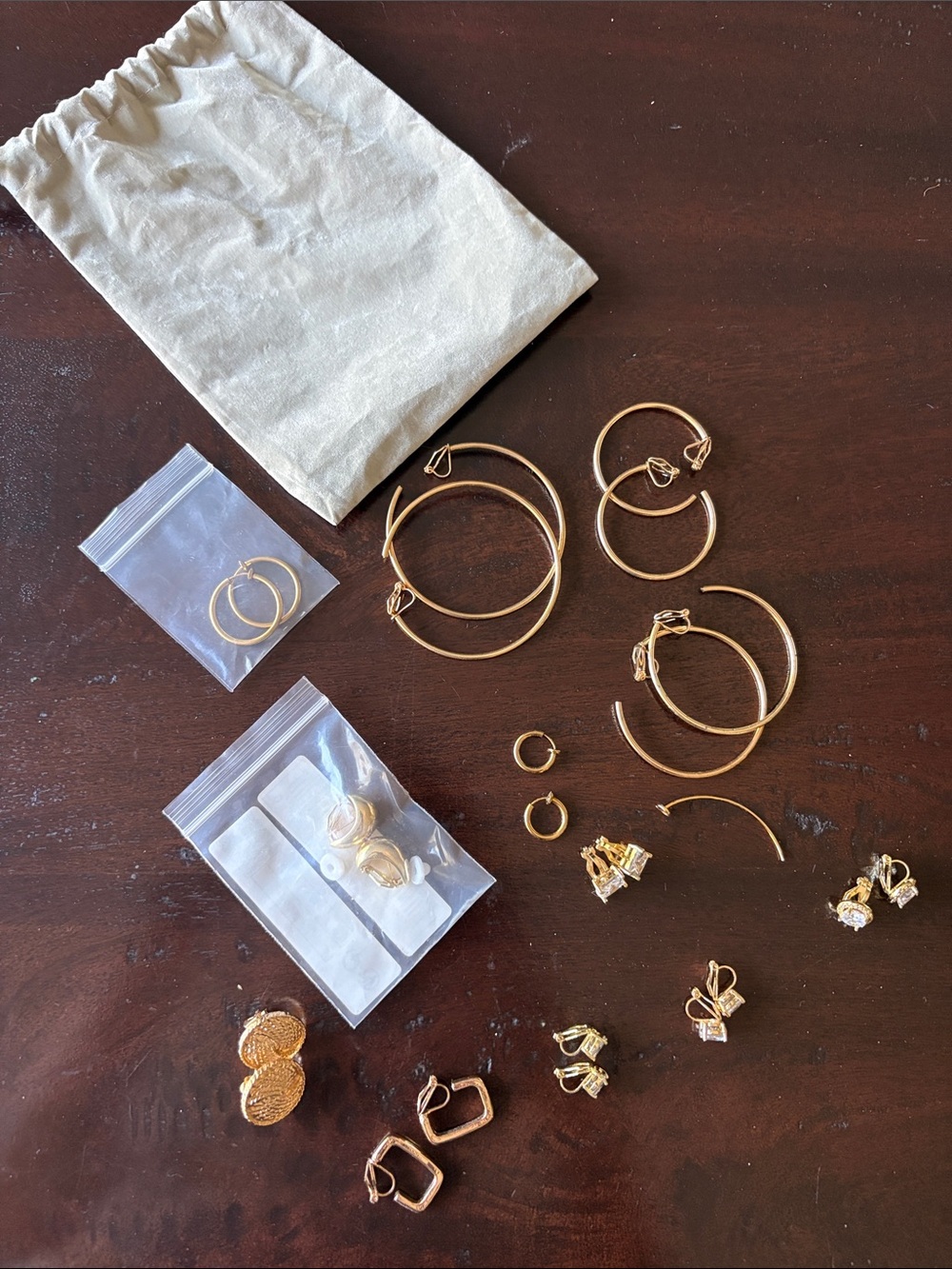 Gold Hoop and Stud Earring Set - Women Jewelry